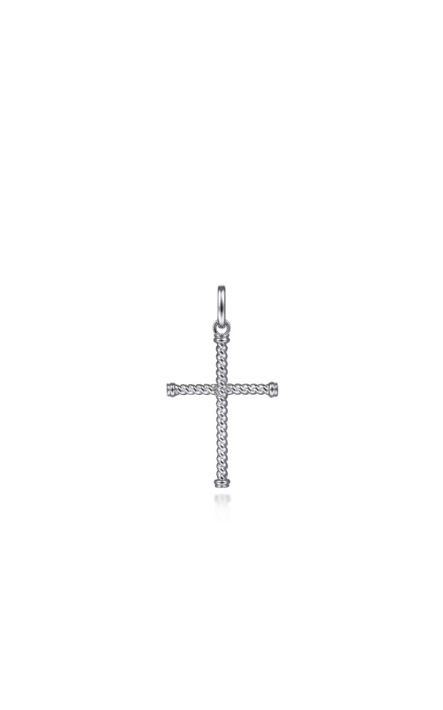 Sterling Silver Twisted Rope Cross Pendant