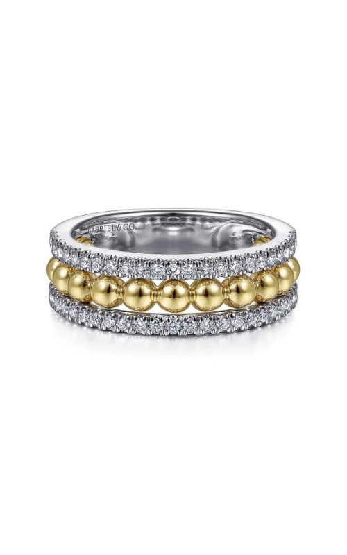 14K White-Yellow Gold Bujukan Diamond Wide Band Ring