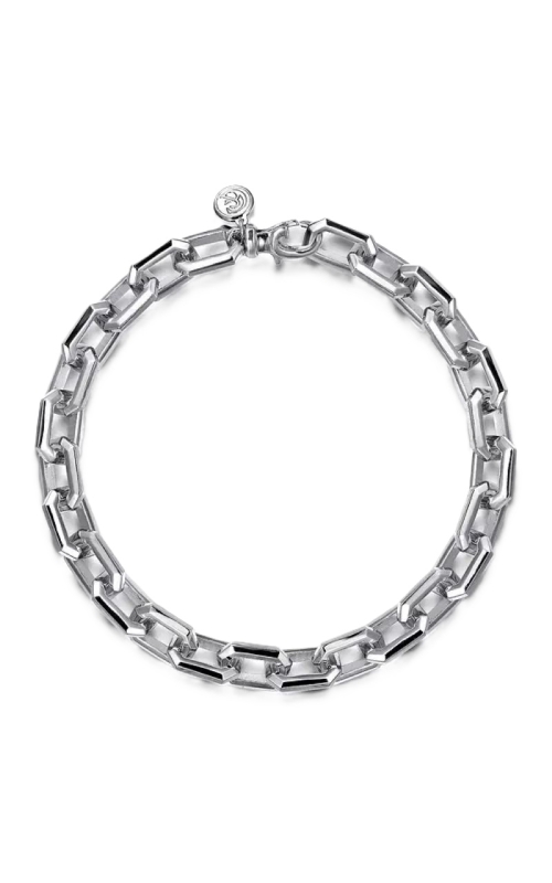 Men's Sterling Silver Faceted Link 8.5