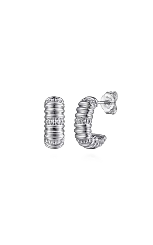 Sterling Silver Bujukan J Hoop Earrings