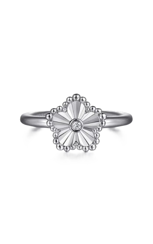 Sterling Silver Diamond Bujukan Frame Flower Diamond Cut Ladies Ring