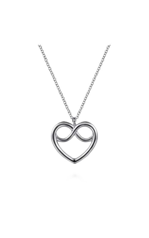 Sterling Silver Heart Love Knot Pendant Necklace
