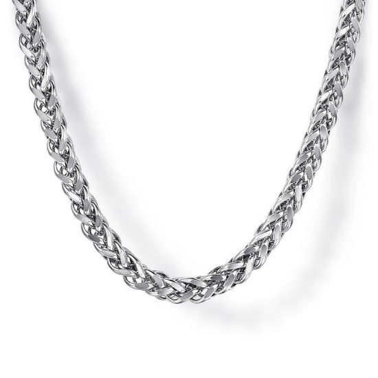 22 Inch Sterling Silver Men's Wheat Chain