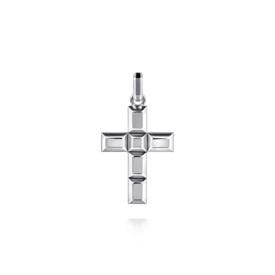 Sterling Silver Geometric Cross Pendant