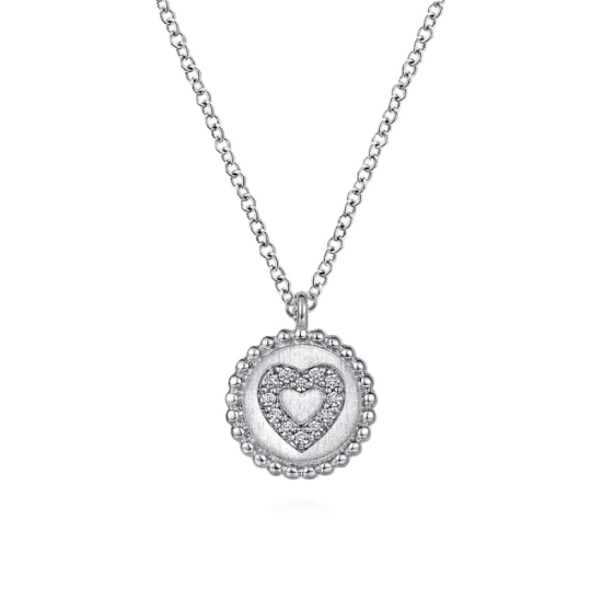 Sterling Silver Bujukan Diamond Heart Pendant Necklace