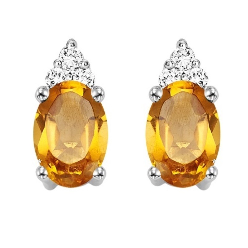 Oval Citrine Earrings