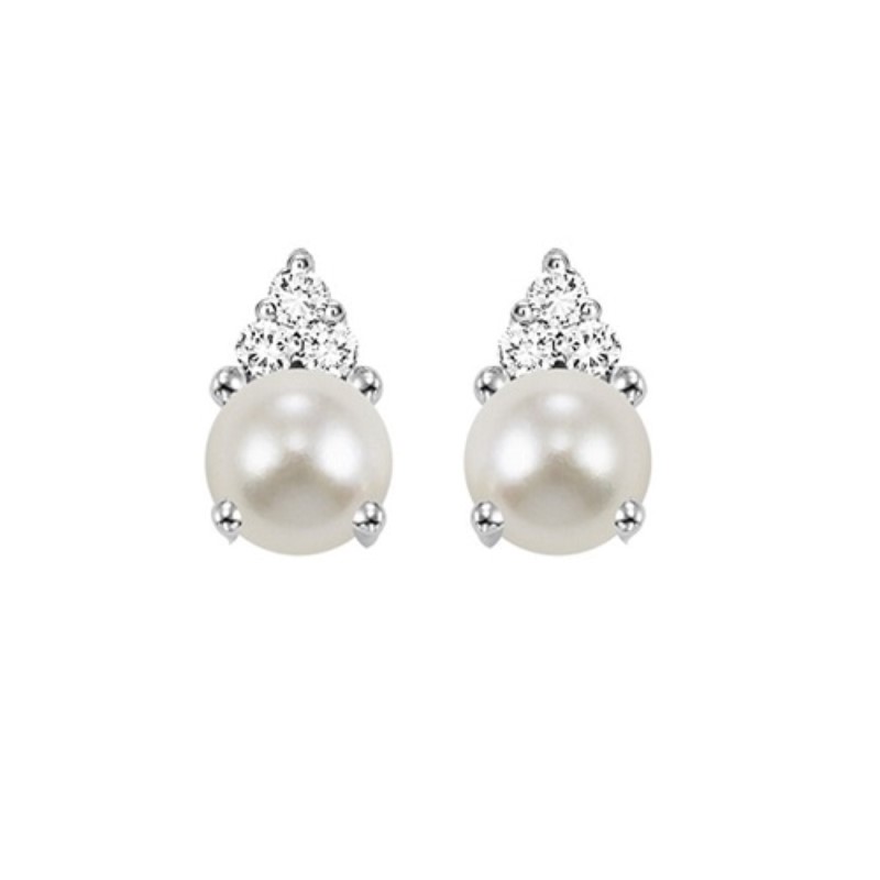 Pearl and Diamond Earrings