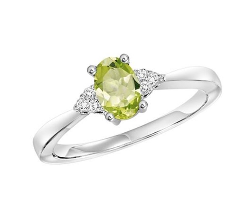 Peridot and Diamond Ring