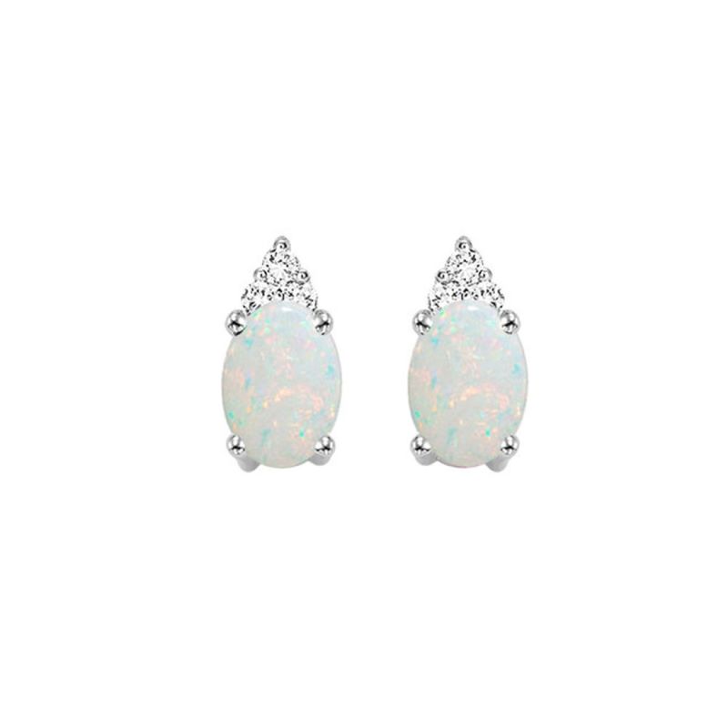 Opal and Diamond Earrings