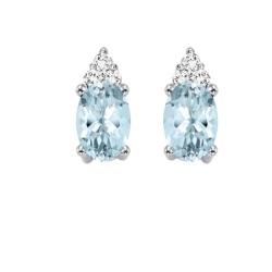 Aqua & Diamond Earrings
