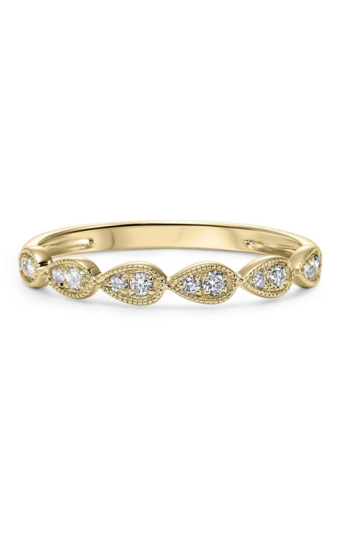 14K Yellow Gold Teardrop Diamond Band