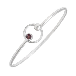 Sterling Silver Garnet Bangle Bracelet