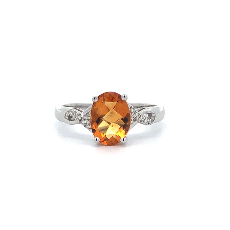 Citrine and Diamond Ring