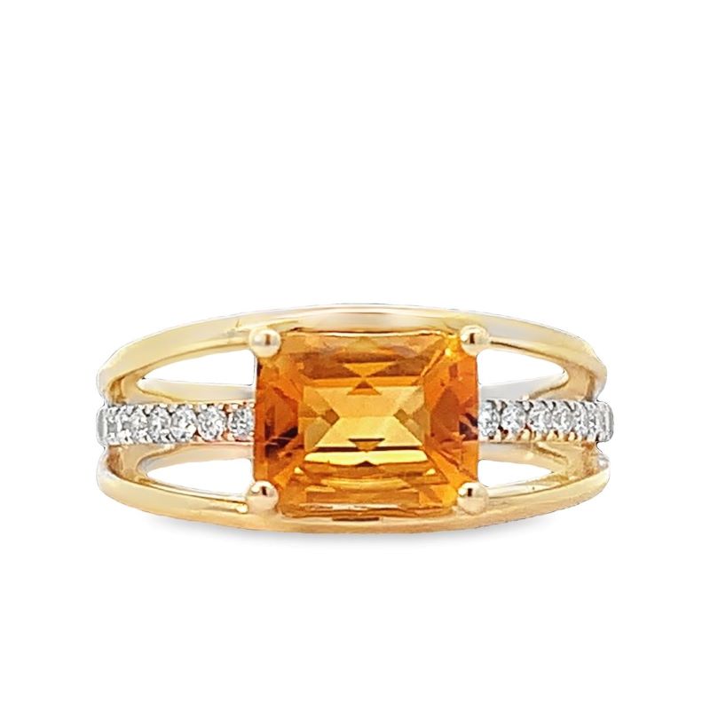 Citrine and Diamond Ring