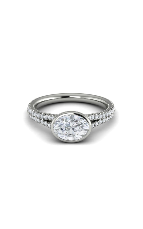 Medawar Crown Collection 14k White Gold 1.50ct Oval Lab Grown Diamond Engagement Ring