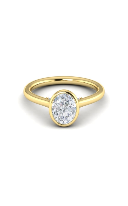 Medawar Crown Collection 14k Yellow Gold 2.00ct Oval Lab Grown Diamond Bezel Engagement Ring