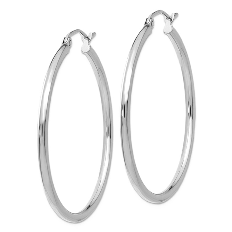 14k White Gold 2 x 3.5mm Hoop Earrings 14k White Gold 2 x 3.5mm Hoop Earrings