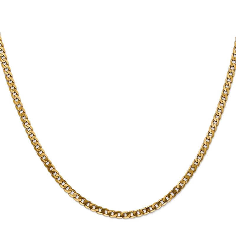10K Yellow Gold 2.9mm 22" Flat Beveled Curb Chain 10K Yellow Gold 2.9mm 22" Flat Beveled Curb Chain