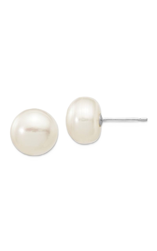 8-9mm White Button Cultured Pearls Earrings