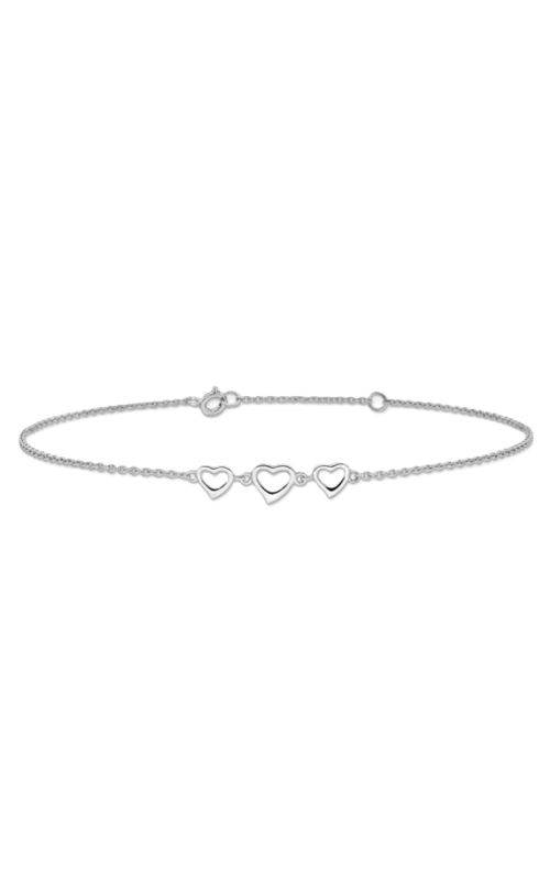 Sterling Silver Three Hearts Anklet Bracelet