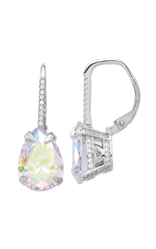 Sterling Silver Iridescent Cubic Zirconia Earrings