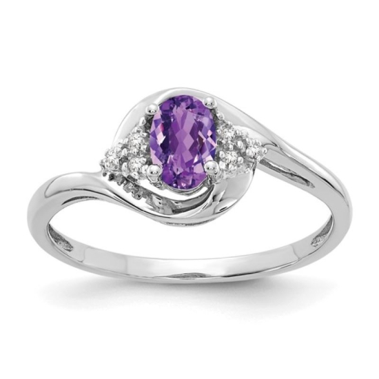 14k White Gold Amethyst Ring