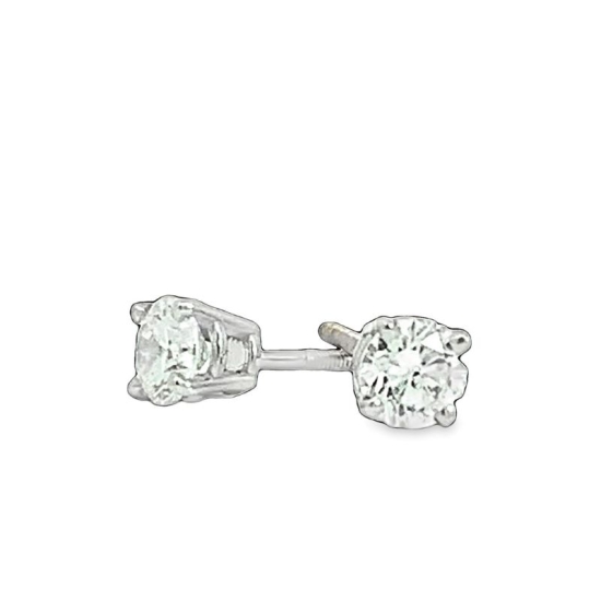 14k White Gold Diamond Stud Earrings .58cttw