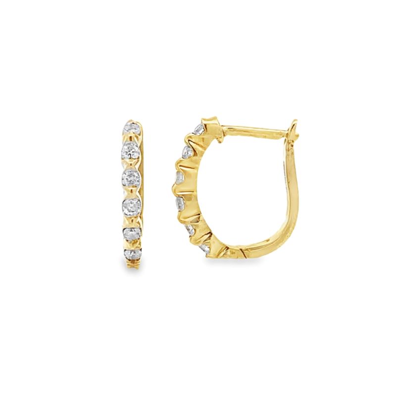 Estate Diamond Huggie Hoop Earrings Estate Diamond Huggie Hoop Earrings
