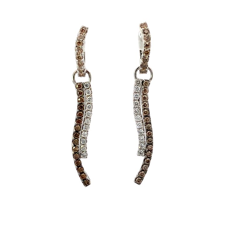 Estate Le Vian Cognac and White Diamond Earrings Estate Le Vian Cognac and White Diamond Earrings