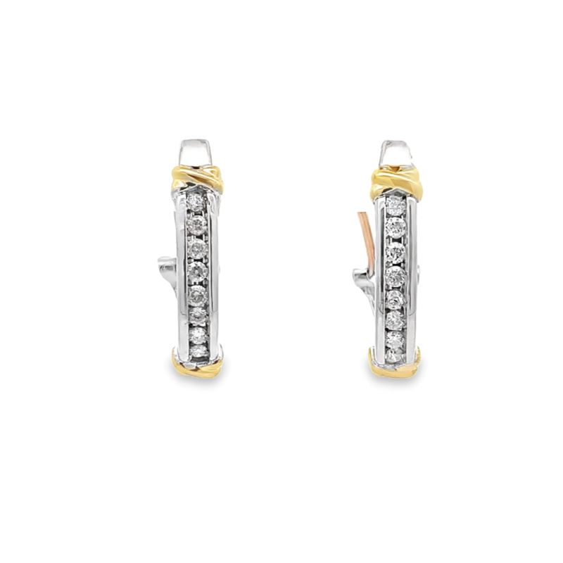 Estate Diamond Hoop Earrings Estate Diamond Hoop Earrings