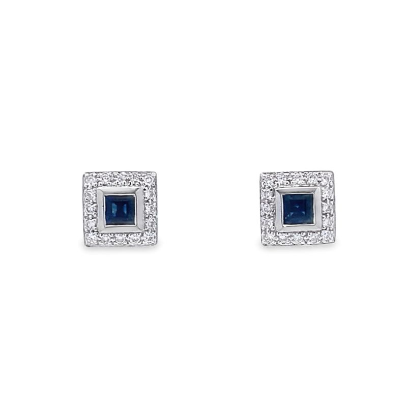 Estate Sapphire and Diamond Earrings Estate Sapphire and Diamond Earrings