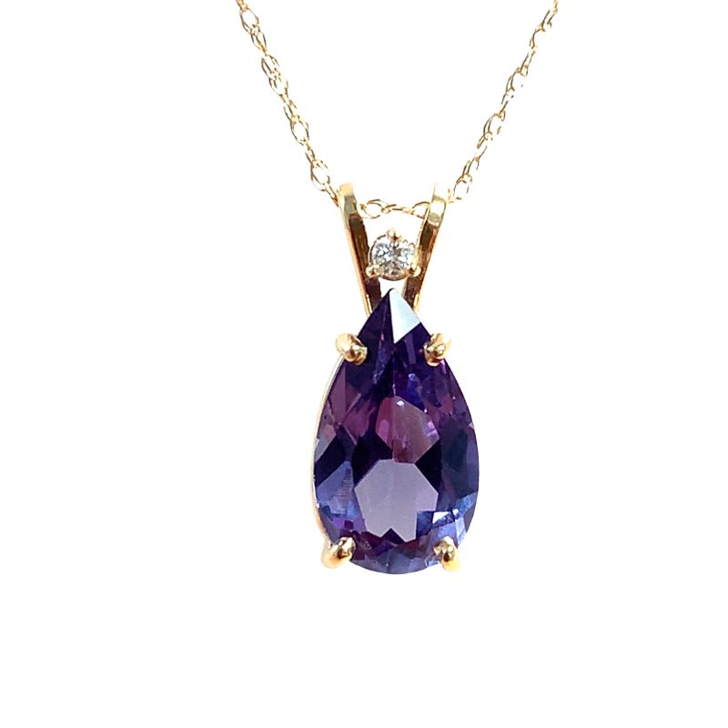 Estate Lab Created Alexandrite Pendant