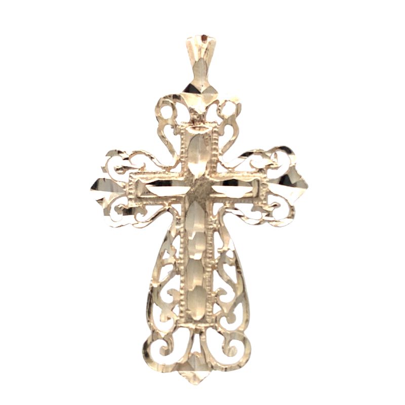 Estate 14K Yellow Gold Filagree Cross