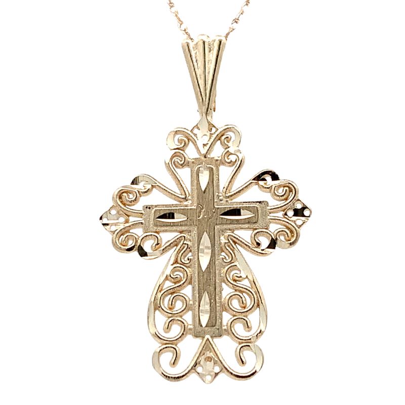 Estate Gold Cross Pendant w/chain