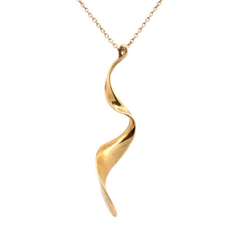 Estate 18k Yellow Gold Tiffany & CO. Frank Gehry Flower Orchid Pendant Estate 18k Yellow Gold Tiffany & CO. Frank Gehry Flower Orchid Pendant