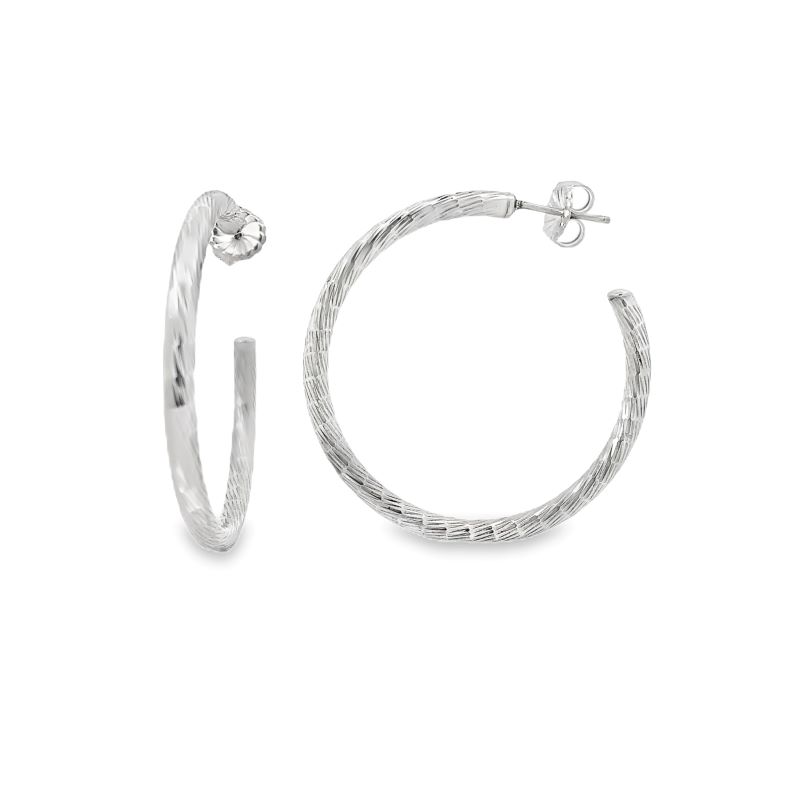 Estate Sterling Silver Hoop Earrings Estate Sterling Silver Hoop Earrings