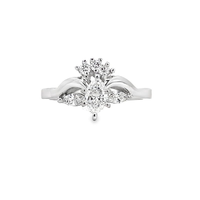Estate 14k White Gold Marquise Diamond Engagement Ring Estate 14k White Gold Marquise Diamond Engagement Ring