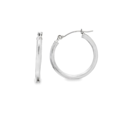 Estate White Gold Hoop Earrings thumbnail 1