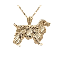 Estate Cocker Spaniel Dog Charm w/chain thumbnail 1