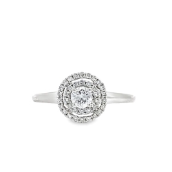 Estate Double Halo Engagement Ring