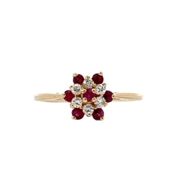 Estate Ruby Flower Ring