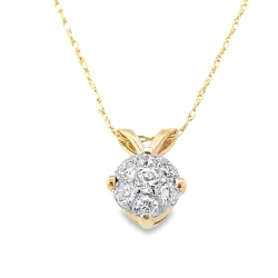 Estate Diamond Cluster Pendant