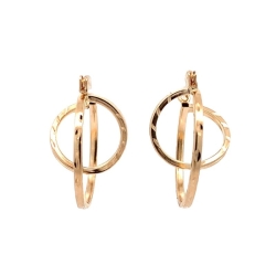 Estate 10k Gold Double Hoop Earrings