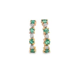 Estate Emerald and Diamond Earrings