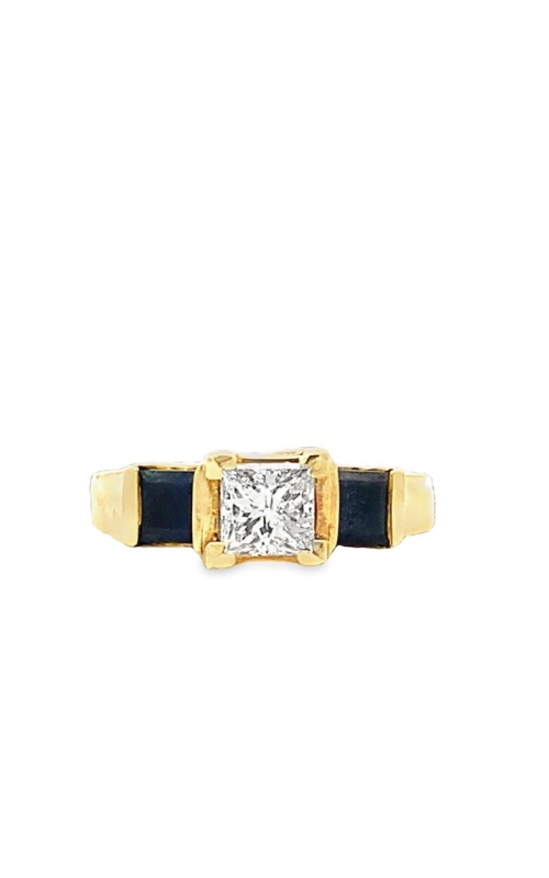 Estate Diamond & Sapphire Engagement Ring