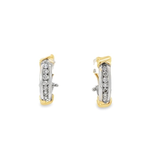 Estate 14k White and Yellow Gold Diamond Earrings