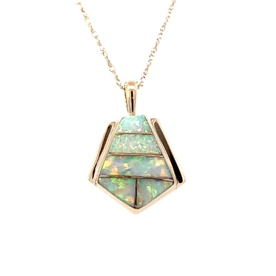 Estate Geometric Opal Pendant
