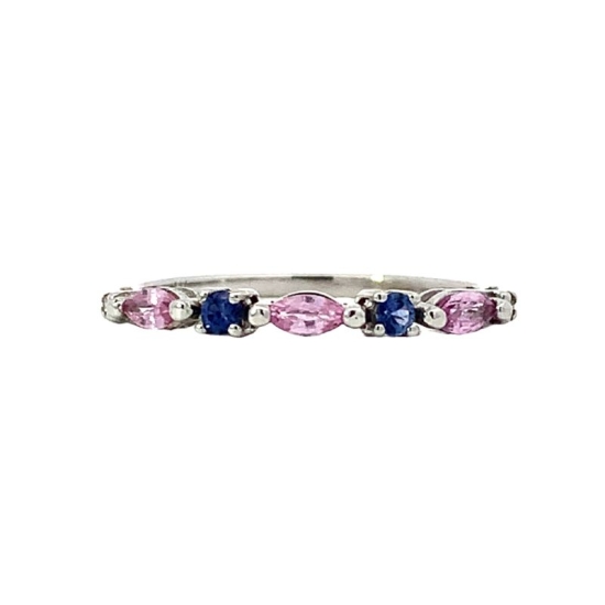 Estate Pink Sapphire, Tanzanite and Diamond Band