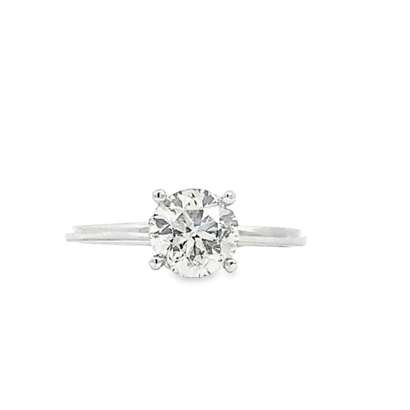 Round Diamond Solitaire With Hidden Halo Engagement Ring Round Diamond Solitaire With Hidden Halo Engagement Ring