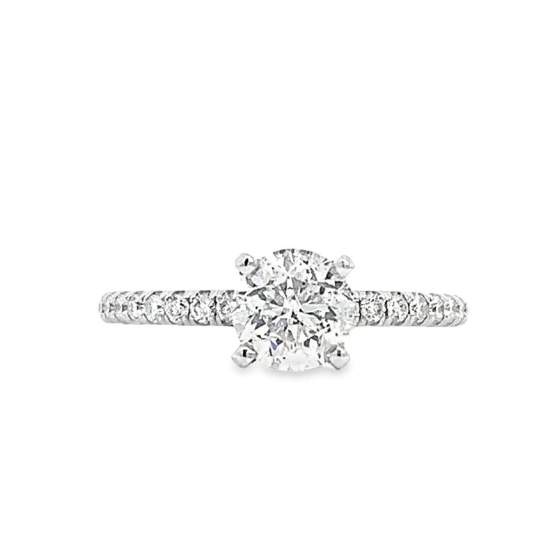 14K White Gold Diamond Center Engagement Ring. 14K White Gold Diamond Center Engagement Ring.